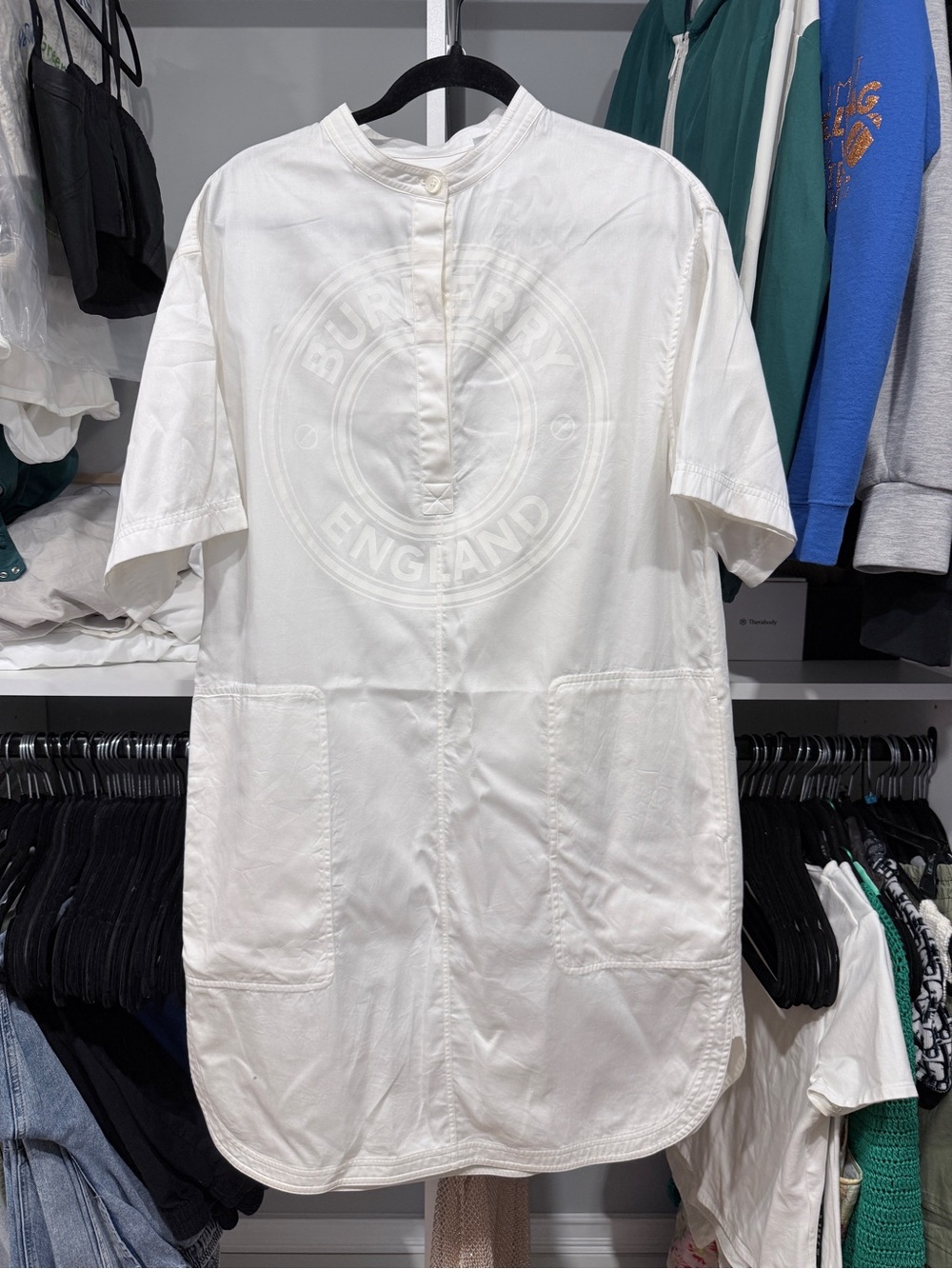 Burberry England White Short-Sleeve dress